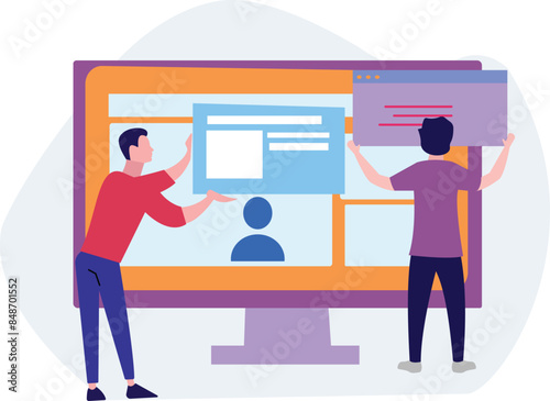 The guys are working on the accounts on web page.