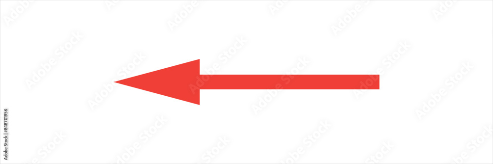 Red long arrow icon isolated on white background. Long arrow vector, icon. Red horizontal arrow. Straight long arrow vector icon. Red arrow icon. Red long arrow icon isolated on white background. Long arrow vector, icon. Red horizontal arrow. Straight long arrow vector icon. Red arrow icon.