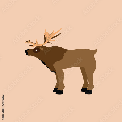 Moose Animal Simple Flat Design Vector