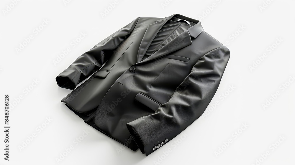 black leather jacket on a white background black leather jacket on a white background