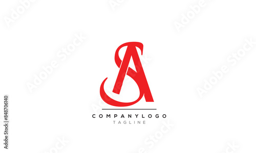 Alphabet letters Initials logo AS