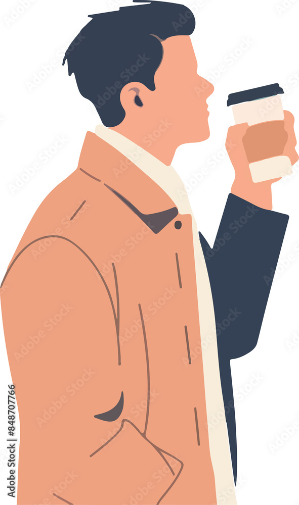 Fototapeta premium 커피 마시는 사람,