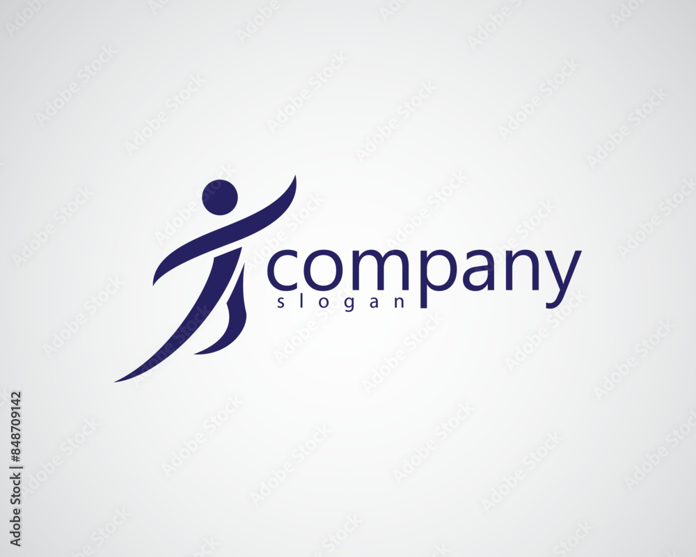abstract person floating in the air logo abstract person floating in the air logo