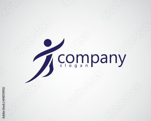 abstract person floating in the air logo