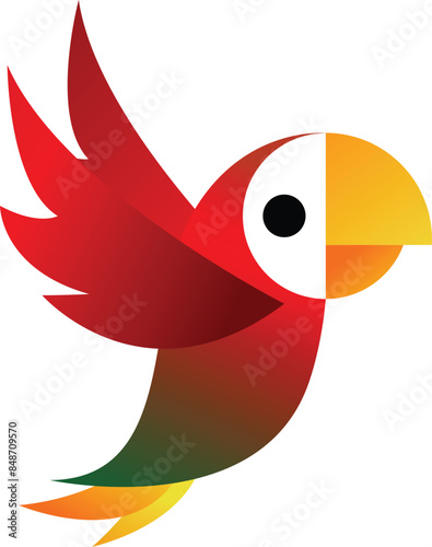 Parrot Animal Simple Flat Design Vector