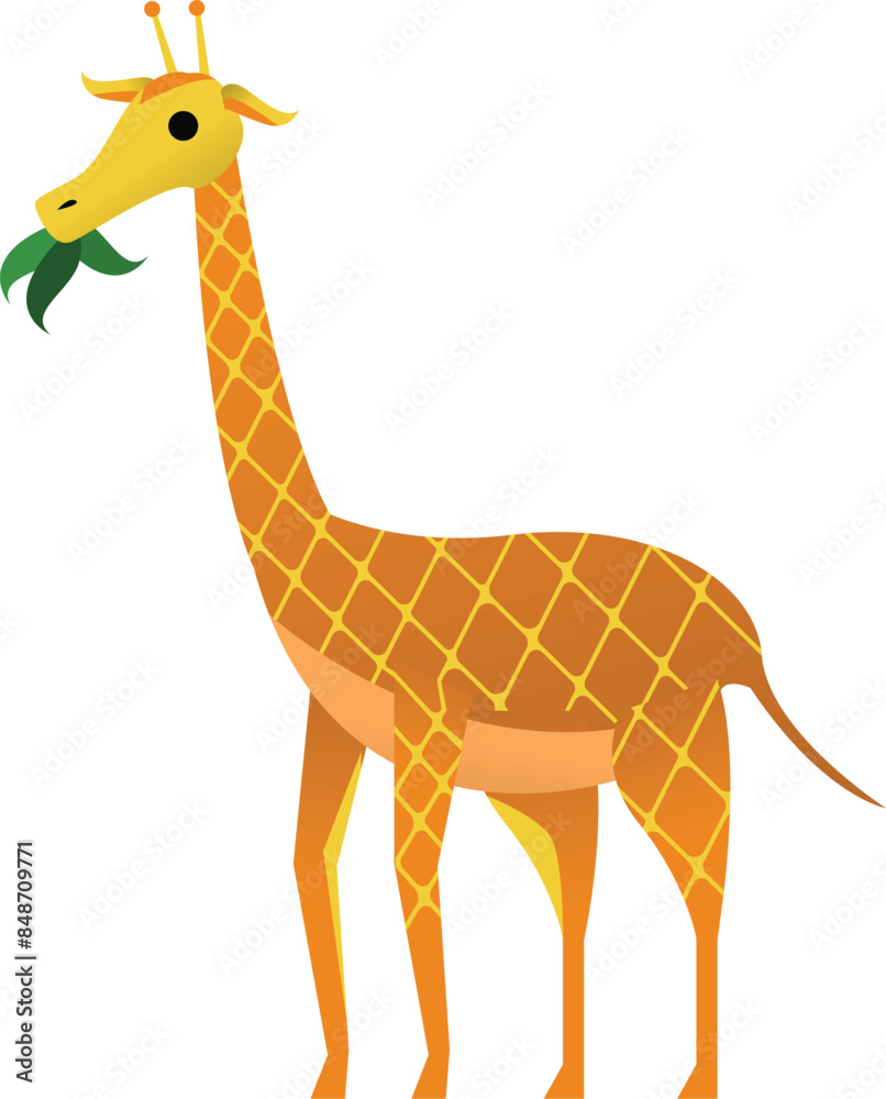 Naklejka premium Giraffe Animal Simple Flat Design Vector