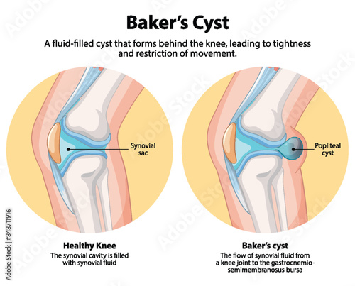 Comparison of healthy knee and Baker's cyst