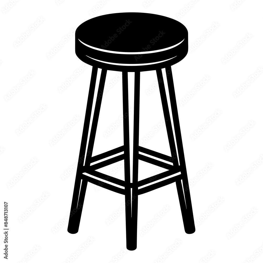 Bar Stool vector silhouette illustration svg file