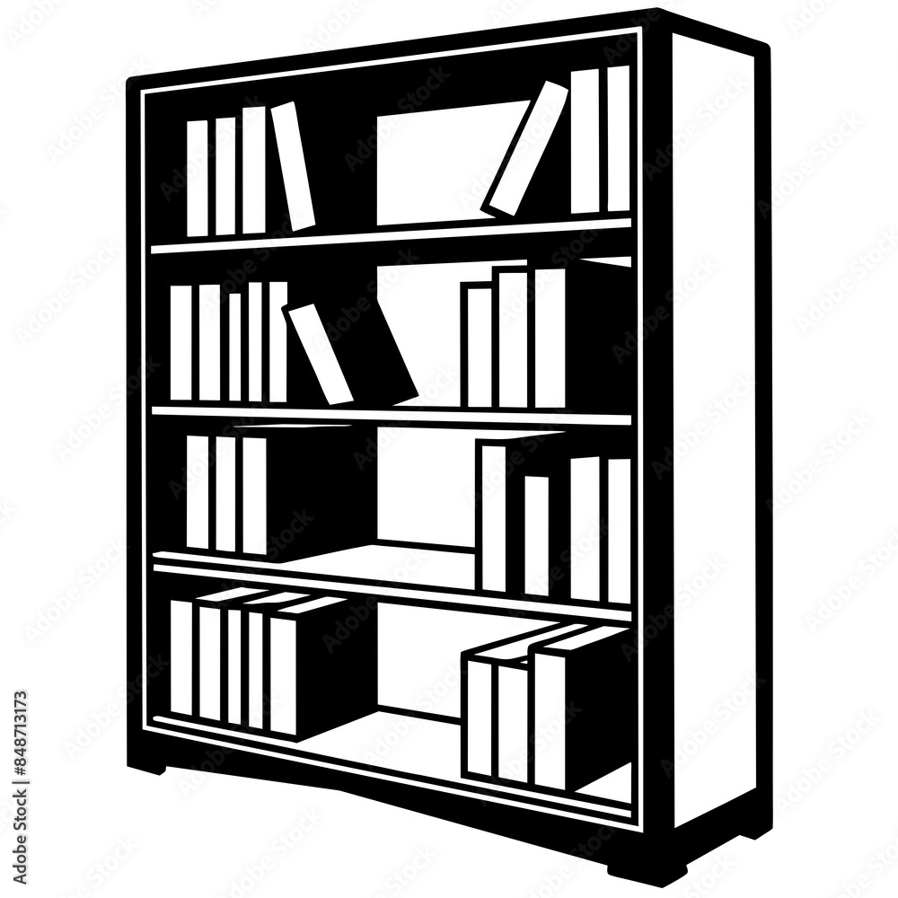 Bookshelf vector silhouette illustration svg file Bookshelf vector silhouette illustration svg file