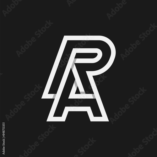 Letter AR or RA Logo, Monogram Logo letter A with R combination, design logo template, vector illustration