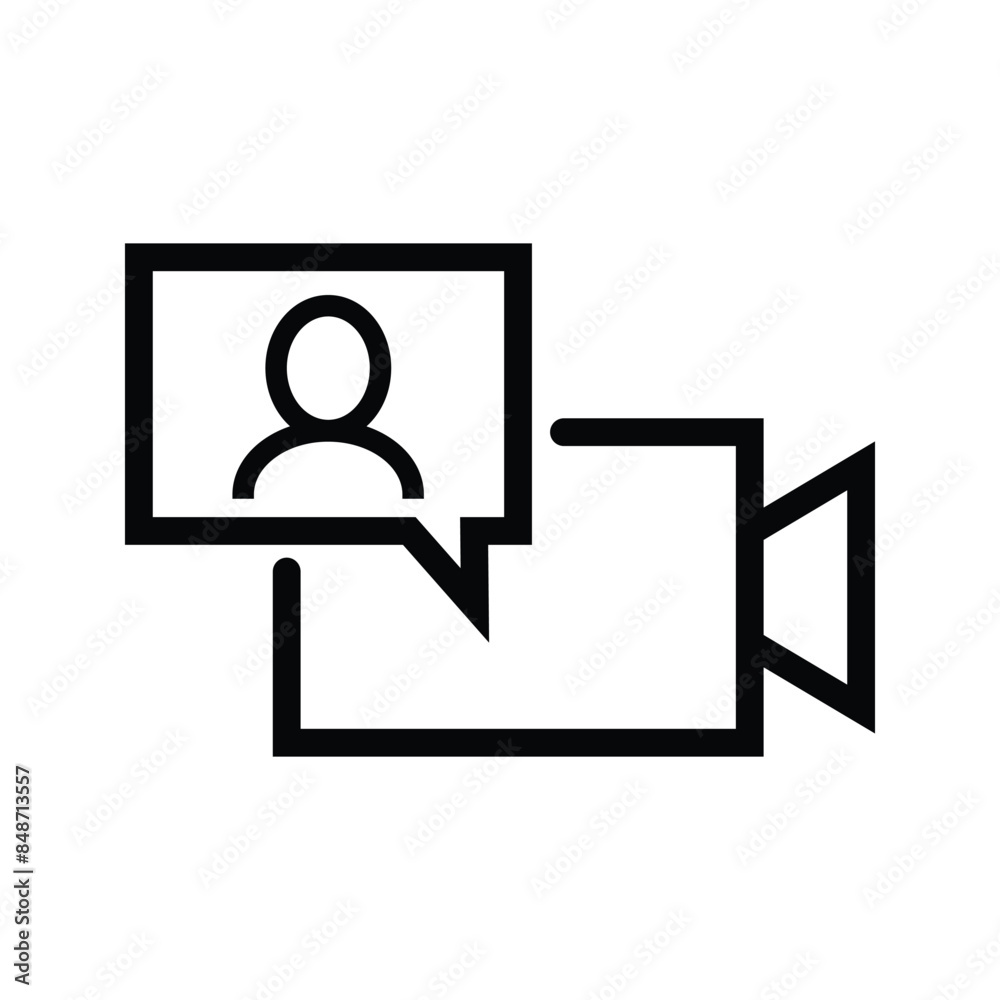 Video call simple flat icon.
Video call simple flat icon.
