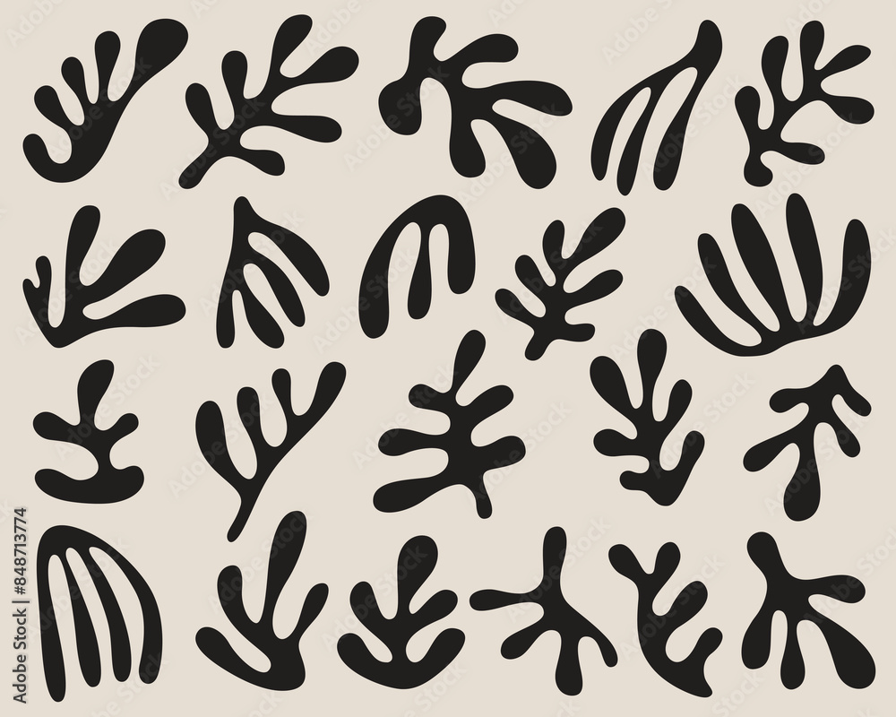 collection of black leaf abstract silhouette icons collection of black leaf abstract silhouette icons
