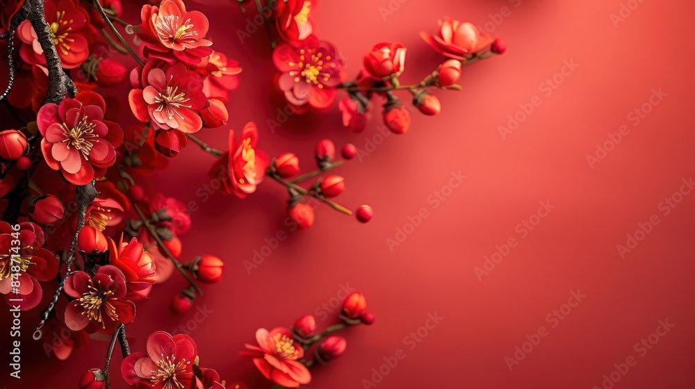 Serene Red Blossoms in Harmonious Symmetry Serene Red Blossoms in Harmonious Symmetry