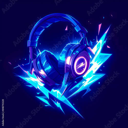Gaming Headphones with Prominent Dynamic Lightning Bolt
