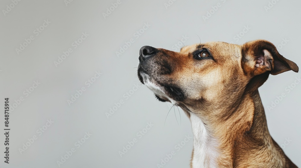 Adorable comical dog against a white backdrop Adorable comical dog against a white backdrop