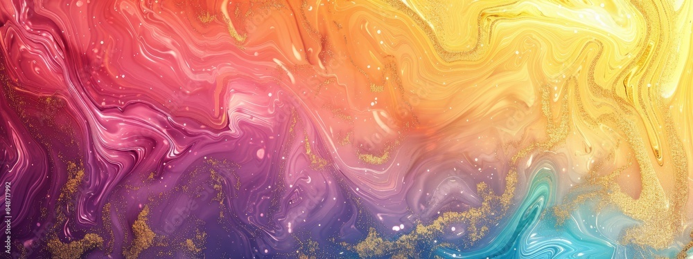 rainbow and gold background with marbled texture rainbow and gold background with marbled texture
