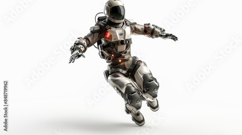 robot with a red light in his hand