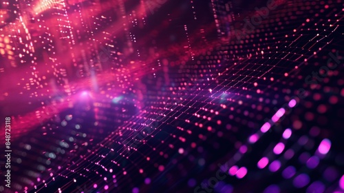 Wallpaper Mural Particle digital cyberspace, digital data network connection concept.cyber futuristic speed tunnel. Torontodigital.ca