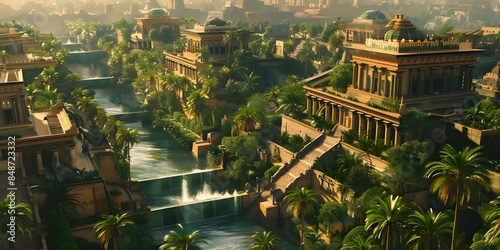 The Hanging Gardens of Babylon were in the ancient city of Babylon. Concept Architecture, Ancient History, Wonders of the World photo