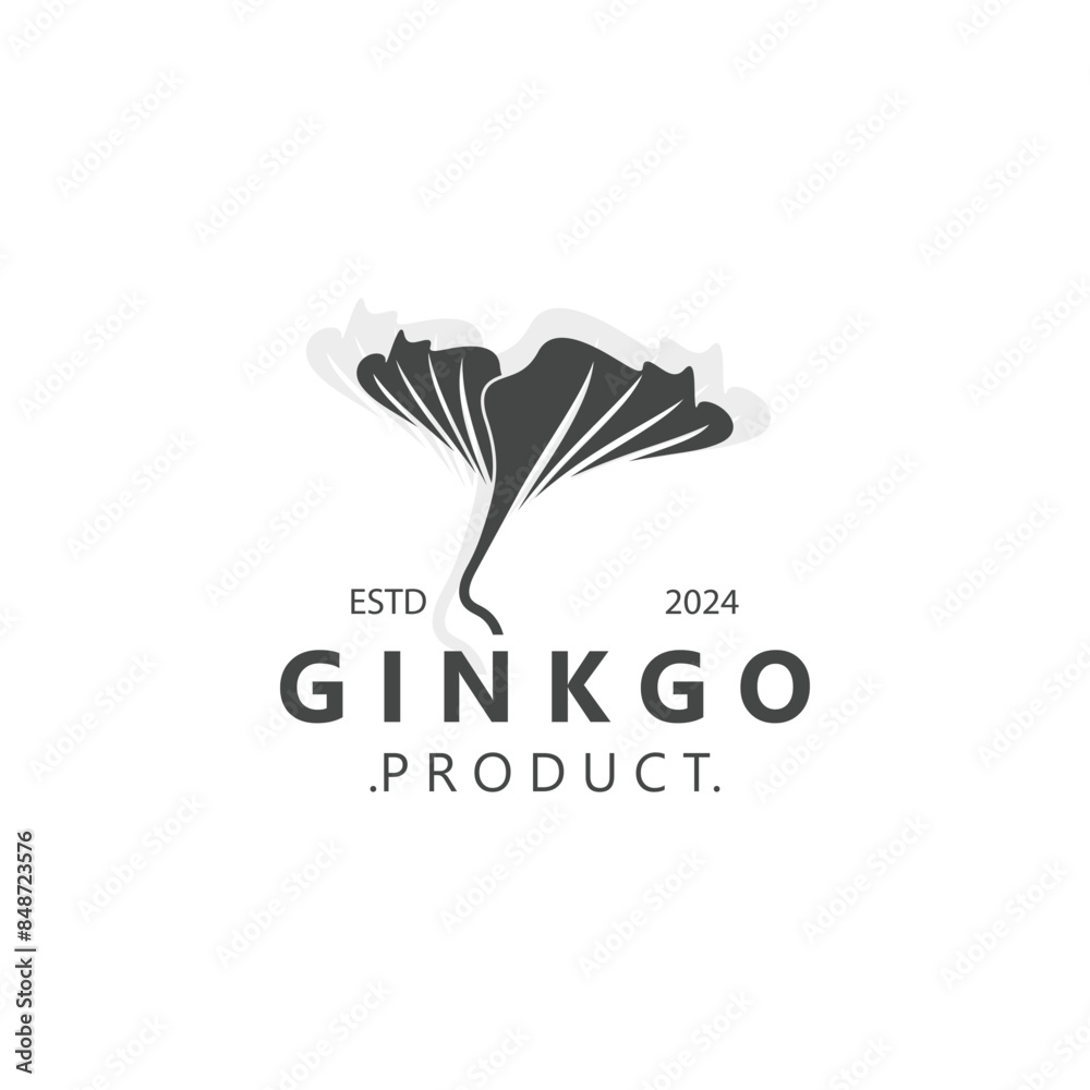 Ginkgo biloba leaf logo. can be used for herbal health products modern style logo design template