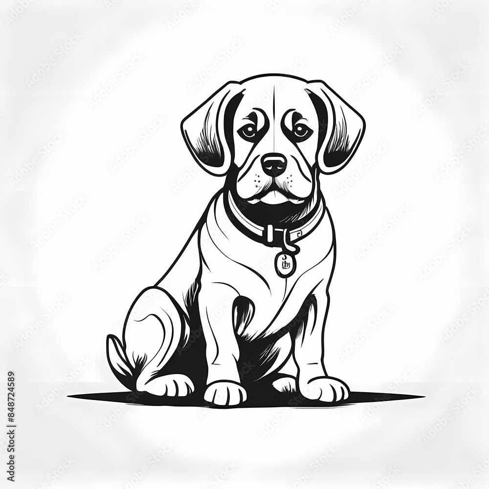 Fototapeta premium doodle dog illustration