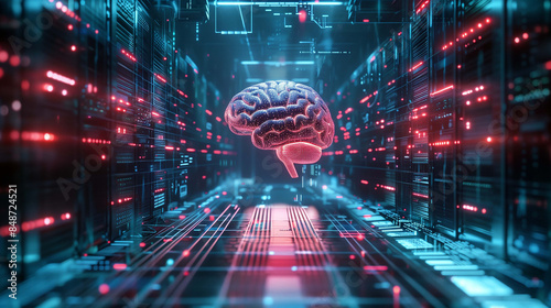 3D illustration depicting the intricate architecture of data center technology