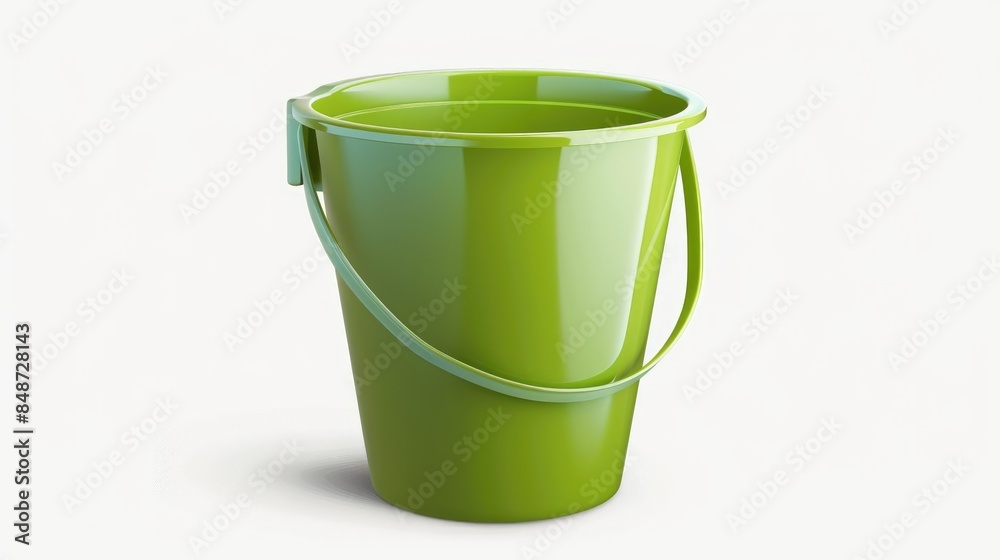 Green bucket icon on a white background Green bucket icon on a white background