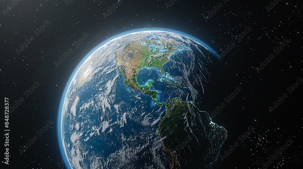 Fototapeta premium Earth from Space Showcasing a Detailed Physical Map