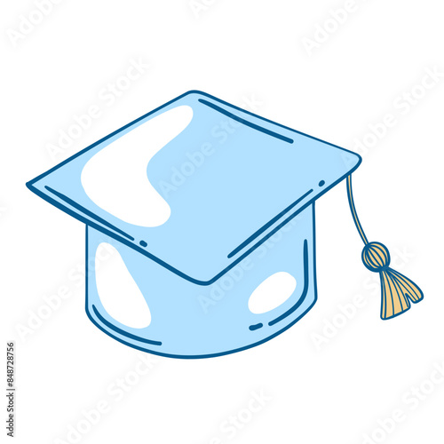 Graduation cap illustration cartoon doodle