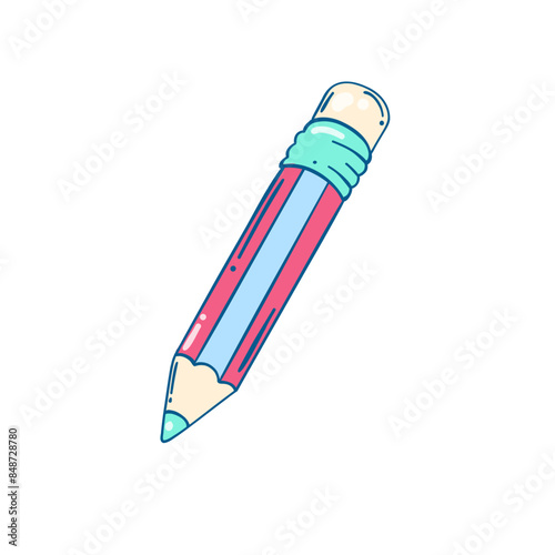 Pencil with eraser illustration cartoon doodle