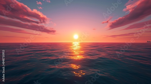  A picturesque sunset over the ocean