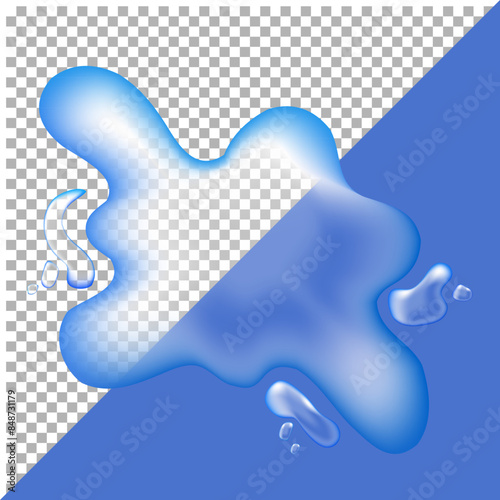 realistic spilled liquid with splashes