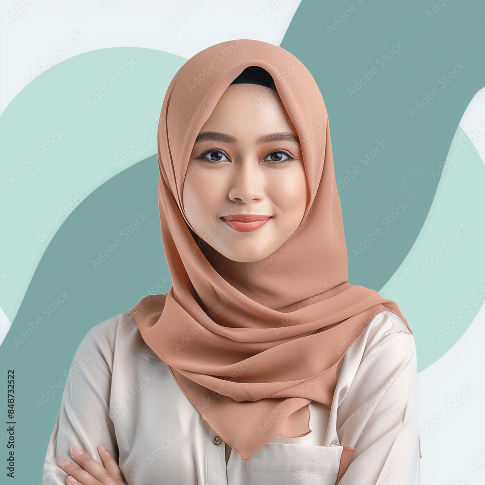poster design a with designs and photos of Asian Indonesian Muslim women ai generted poster design a with designs and photos of Asian Indonesian Muslim women ai generted