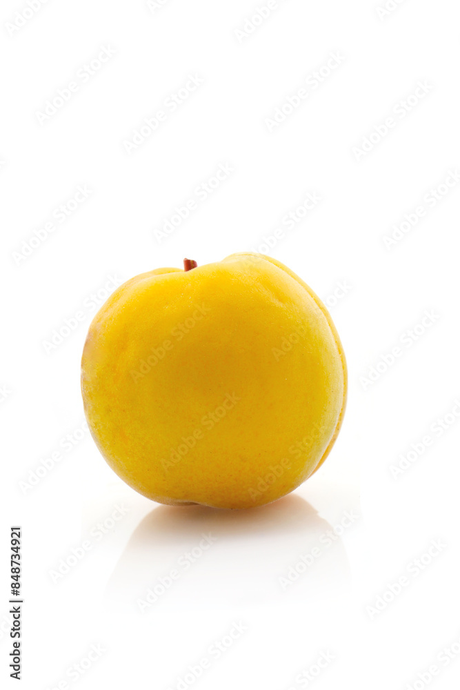 Japanese plum fruits isolated on a white background Japanese plum fruits isolated on a white background