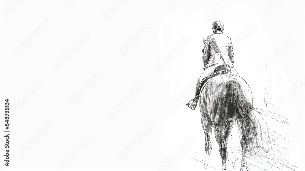 Obraz premium Equestrian Horse Riding Background Template for Presentation Slides 16:9