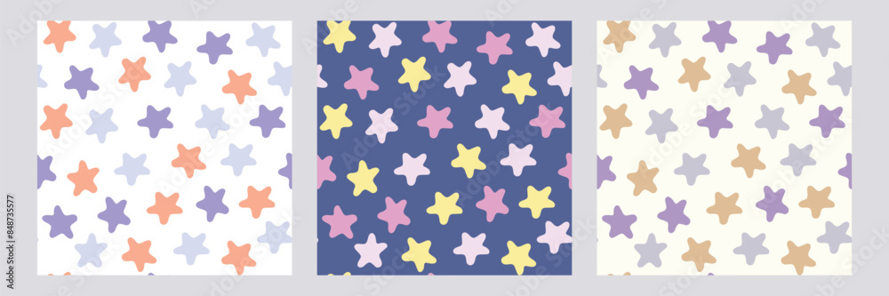 Seamless stars pattern design vector. Floral print for fabric. Seamless stars pattern design vector. Floral print for fabric.