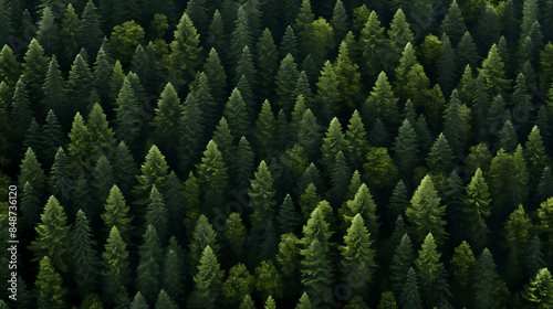 Aerial view of dense forest