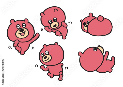 全然怖くないおもしろいピンクのかわいい熊