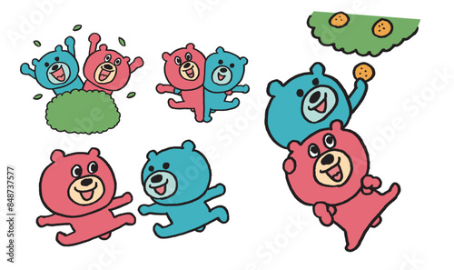 全然怖くないおもしろいピンクのかわいい熊