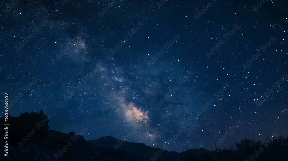 A starry night sky with the Milky Way visible A starry night sky with the Milky Way visible