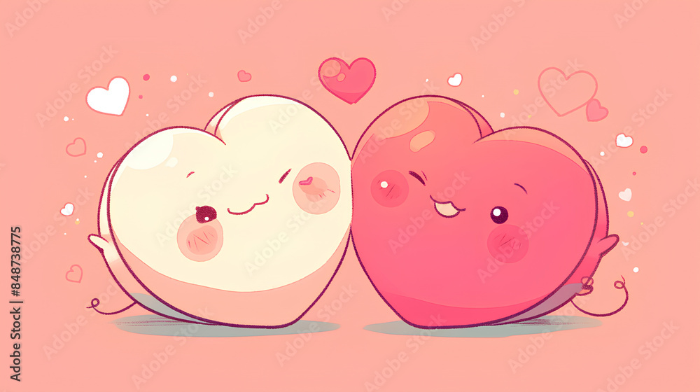 kawaii cute big whole heart icon love each other