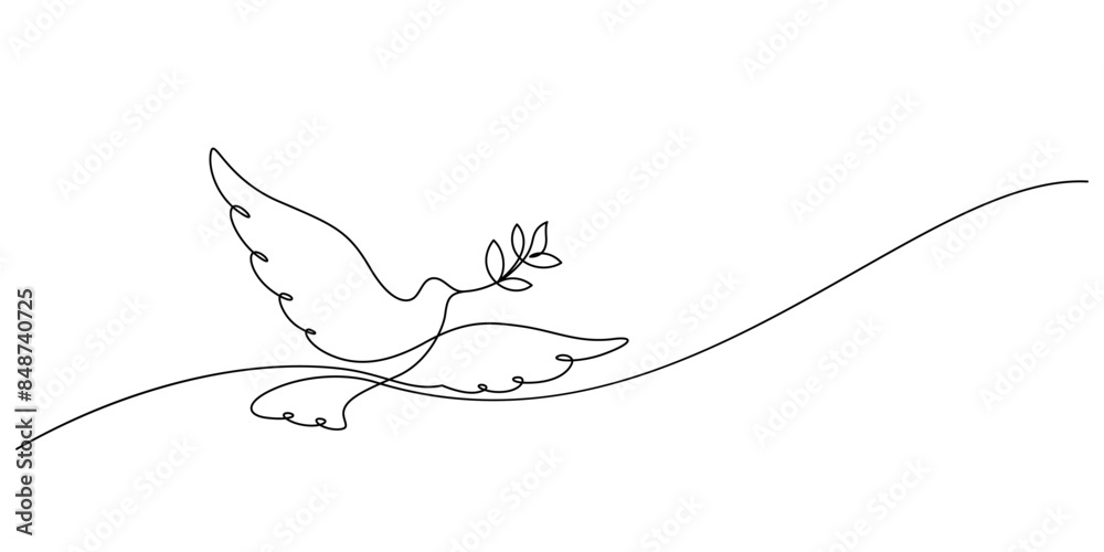 dove flying with olive branch one line continuous dove flying with olive branch one line continuous