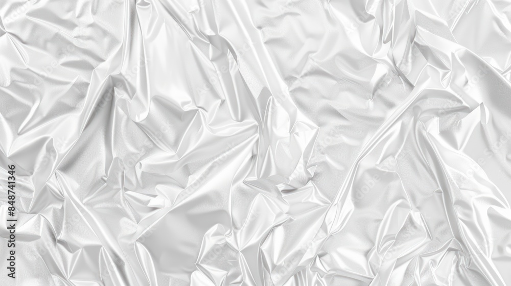 wavy crumpled transparent plastic, background texture