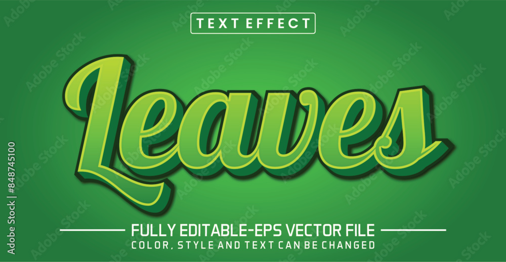 Leaves font Text effect editable Leaves font Text effect editable