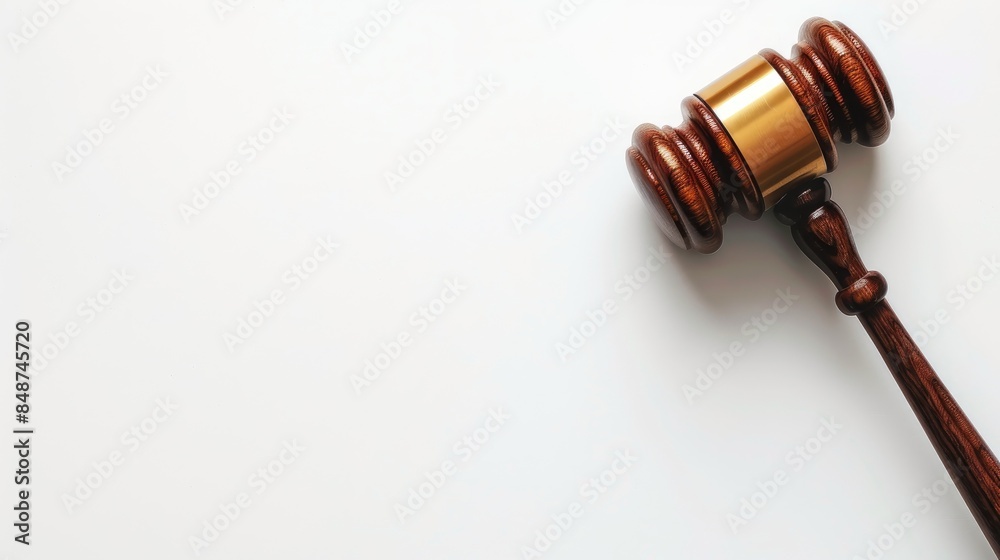 Image of judge s gavel on white background with space for text legal concept Image of judge s gavel on white background with space for text legal concept