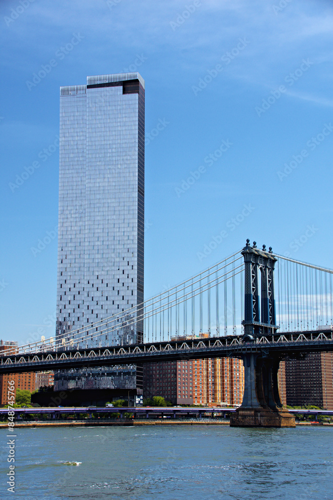 Brooklyn Bridge with New York skyline in background Brooklyn Bridge with New York skyline in background