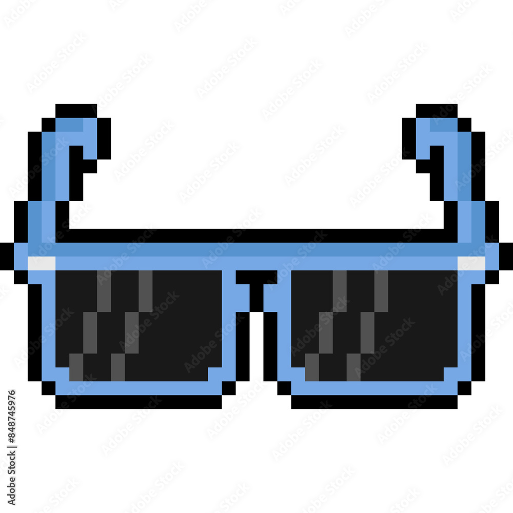 Pixel art cartoon sunglasses icon 2 Pixel art cartoon sunglasses icon 2