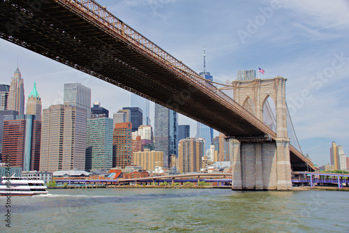 Brooklyn Bridge with New York skyline in background