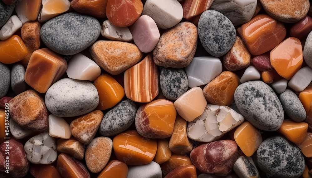 abstract smooth, polished stones in earthy tones with varying colors and patterns calm, natural, decorative, texture art and design. abstract smooth, polished stones in earthy tones with varying colors and patterns calm, natural, decorative, texture art and design.