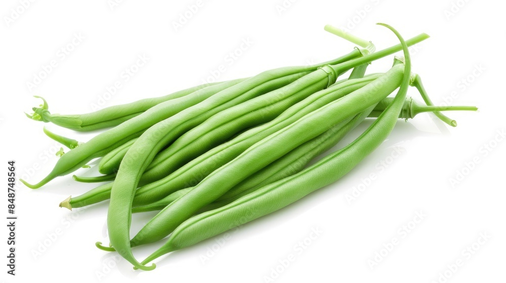 Green beans on a white background Green beans on a white background